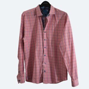 COPY - Au Noir salmon checks dress shirt size 6 or 2XL